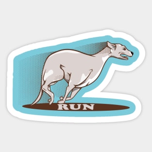 Greyhound running Sticker